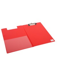 Klembordmap quantore a4 staand pvc rood met 100mm klem + penlus