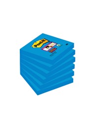 Memoblok 3m post-it 654 super sticky 76x76mm blauw