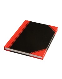 Notitieboek zwart/rood a6 lijn 70gr 96vel
