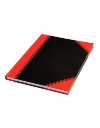 Notitieboek zwart/rood a4 lijn 70gr 96vel
