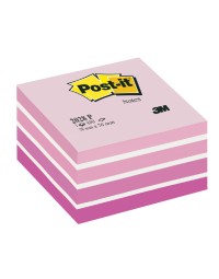 Memoblok 3m post-it 2028 76x76mm kubus pastel roze