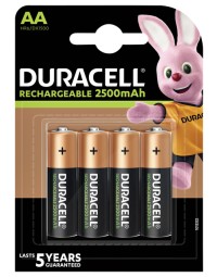 Batterij oplaadbaar duracell 4xaa 2500mah ultra