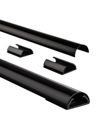 Kabelkanaal hama halfrond 110/3,3/1,8 cm aluminium zwart