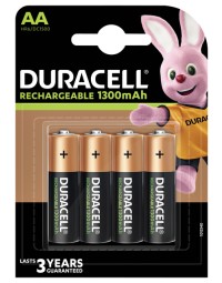 Batterij oplaadbaar duracell 4xaa 1300mah plus