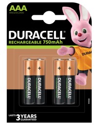 Batterij oplaadbaar duracell 4xaaa 750mah plus