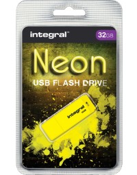 Usb-stick 2.0 integral 32gb neon geel