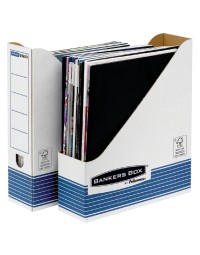 Tijdschriftcassette bankers box system a4 wit blauw