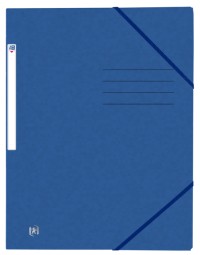 Elastomap oxford top file+ a4 3 kleppen 390gr blauw