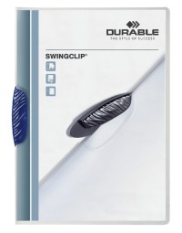 Klemmap durable swingclip 30 vellen blauw