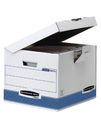 Archiefdoos bankers box system flip top kubus wit blauw
