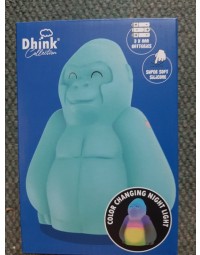 Dhink-Nachtlampje Gorilla in zacht knuffel-siliconen materiaal