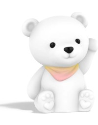 Dhink - Nachtlampje Teddybeer Toto - oplaadbaar - in zacht knuffel-siliconen materiaal