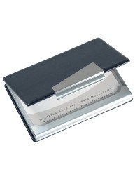 Visitekaarthouder sigel vz131 voor 20 kaarten 90x58mm aluminium met leer zwart