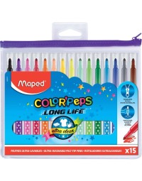 Viltstift maped color'peps long life set á 15 kleuren