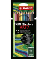 Kleurpotloden stabilo 6019 greencolors arty assorti etui à 12 stuks