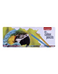 Kleurpotloden bruynzeel papegaai blik à 45 stuks assorti