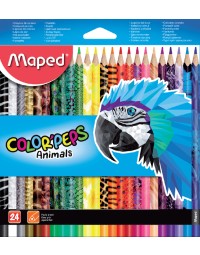 Kleurpotlood maped color'peps animals set á 24 kleuren