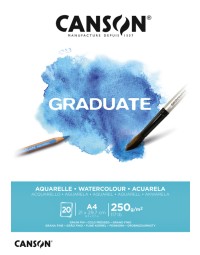 Aquarelblok canson graduate a4 250gr 20vel