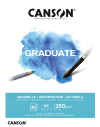 Aquarelblok canson graduate a5 250gr 20vel