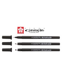 Kalligrafiepennen set sakura pigma 3 breedtes zwart