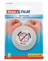 Plakband tesafilm® 25mx19mm handscheurbaar transparant