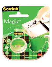 Plakband scotch magic 810 12mmx10m onzichtbaar + afroller