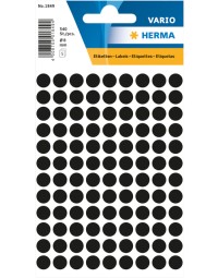 Etiket herma 1849 rond 8mm zwart 540stuks