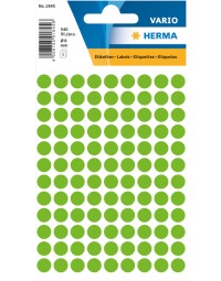 Etiket herma 1845 rond 8mm groen 540stuks