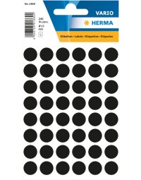 Etiket herma 1869 rond 12mm zwart 240stuks