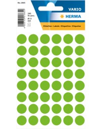 Etiket herma 1865 rond 12mm groen 240stuks