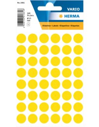 Etiket herma 1861 rond 12mm geel 240stuks