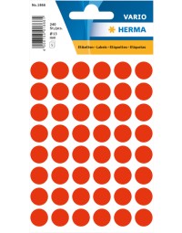 Etiket herma 1866 rond 12mm fluor rood 240stuks