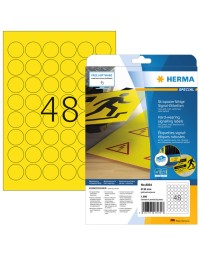 Etiket herma 8034 30mm rond weerbestendig geel 1200stuks