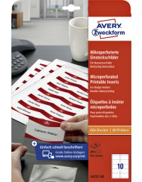 Badgekaart avery l4727-20 54x90mm microperforatie