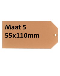 Label karton nr5 200gr 55x110mm chamois 1000stuks