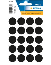 Etiket herma 1879 rond 19mm zwart 100stuks