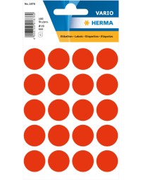 Etiket herma 1876 rond 19mm fluor rood 100stuks