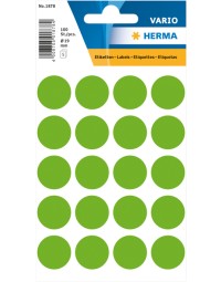 Etiket herma 1878 rond 19mm fluor groen 100stuks