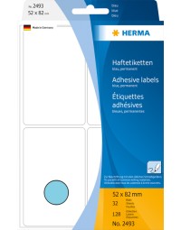 Etiket herma 2493 52x82mm blauw 128stuks