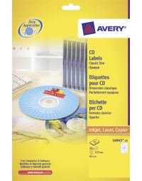 Etiket avery l6043-25 cd wit 50 stuks