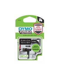 Labeltape dymo labelmanager d1 polyester 12mm wit op zwart