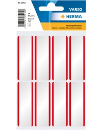 Etiket herma 1902 54x19mm naametiket wit rood zijde 16stuks