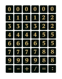 Etiket herma 4131 13x13mm getallen 0-9 zwart op goud