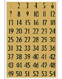 Etiket herma 4146 13x12mm getallen 0-9 zwart op goud