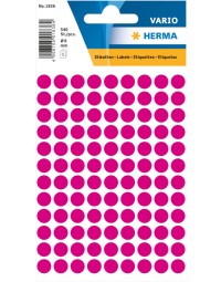 Etiket herma 1836 rond 8mm roze 540stuks
