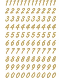 Etiket herma 4151 8mm getallen 0-9 goud op transparant 200st