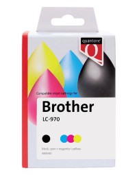 Inktcartridge quantore alternatief tbv brother lc-970 zwart + 3 kleuren