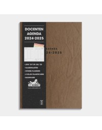 Hobbit - Docentenagenda Agenda - 2024-2025- 1 week op 2 pagina's - A5 (14,8 x 21 cm) - Washed kraft paper bruin