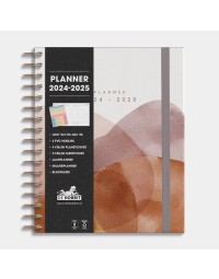 Hobbit - Planner Luxe - 2024-2025- 1 week op 2 pagina's - A5 (14,8 x 21 cm) - Waterverf aardetint