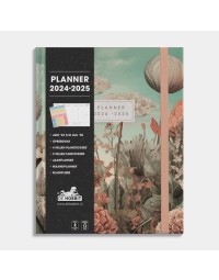 Hobbit - Planner Luxe - 2024-2025- 1 week op 2 pagina's - A5 (14,8 x 21 cm) - Veldbloemen oranje crème